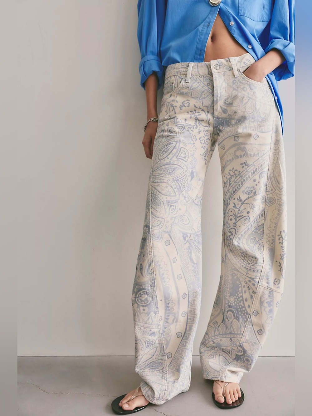 We The Free Fable Printed Twisted Jeans